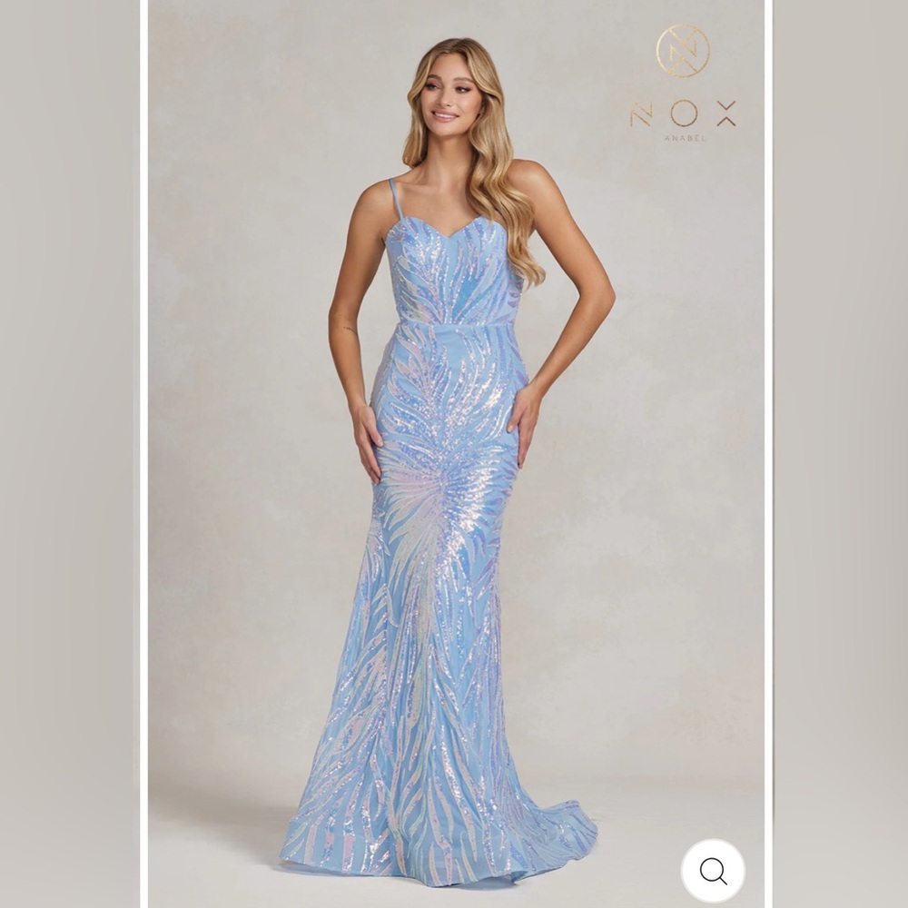 Nox Anabel Sky Blue Sequin Gown